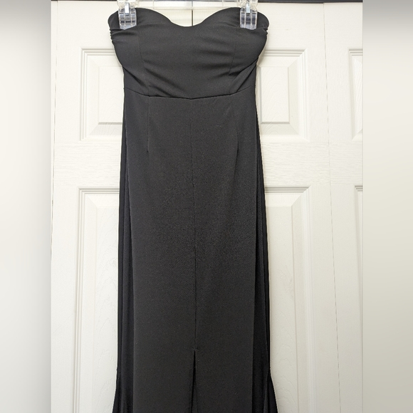 Formal Strapless Long Evening Party Dress with Front Split - Picture 4 of 8
